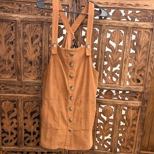 Derek Heart Tan Button-Front Jumpsuit